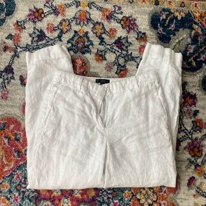 JCREW 00 White Linen Pants